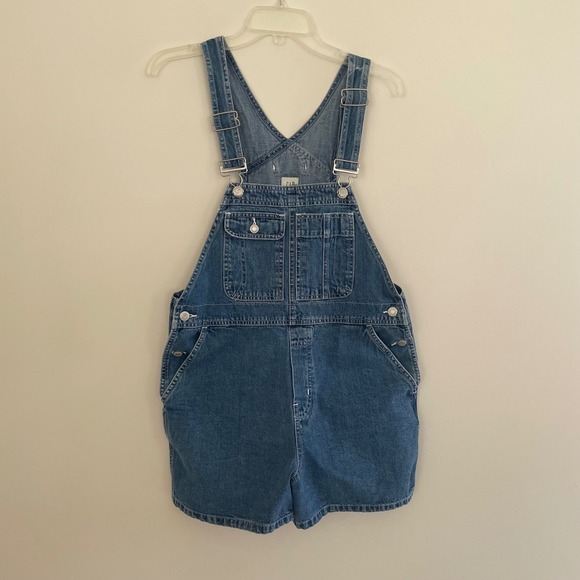 GAP Pants - Gap Blue Denim Shortalls Medium Wash 100% Cotton Carpenter Overalls‎ Size Small